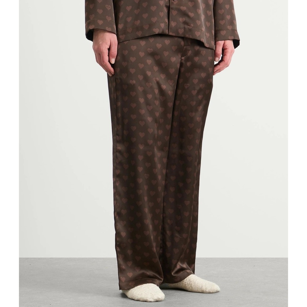 Skims‎ Mens Sateen Sleep Pants Cocoa Heart Halfdrop ST-SET-10549M Brown 5X